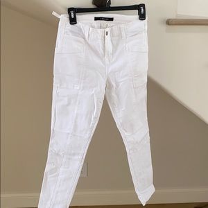 J Brand white cargo pants, size 25